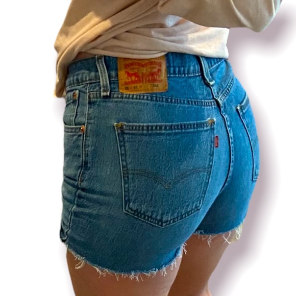 Levi's Pants - Vintage Orange Tab Levi’s 541 Cutoff Distressed Raw Hem Frayed Denim Shorts